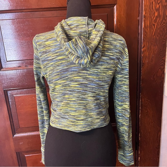 American Eagle Rib Knit Zip Up Cropped Hoodie - Picture 4 of 5